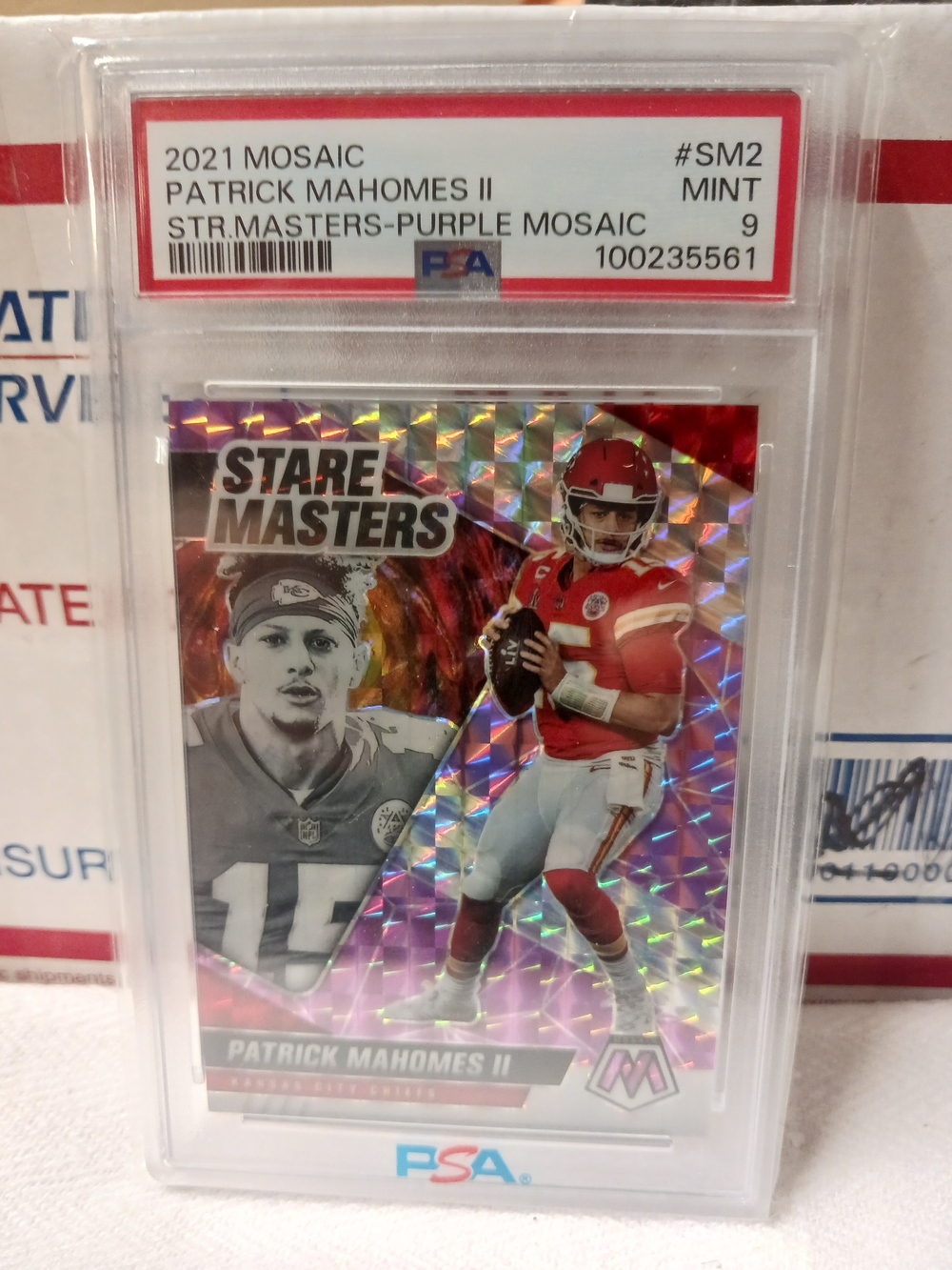 2022 PANINI PURPLE MOSAIC PATRICK MAHOMES ll PSA MINT9 48/49SSP!!!